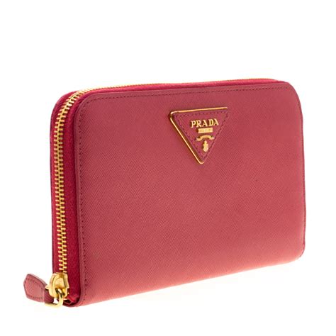 prada grained zip around wallet|Prada saffiano long wallet.